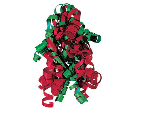 Red , Green , White Combinations christmas Curling Ribbon Bow , PP Metallic supplier