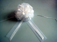 Best Net Fabric Pom Pom Bow Gift Pull White Bow Ribbon For Products Decorations for sale