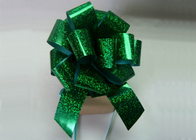 China Holographic Green Fushia Pom Pom bow 4" dia 250mm width for gift promotion distributor