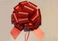 Bright Red Poly Pom Pom Bow with Solid ribbon for wedding decoration and celebration supplier
