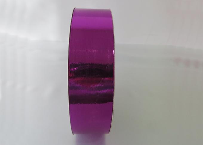 Fuschia Gold Pink 3 / 4 inch wide ribbon 100 meter , Metallic poly ribbon 1 - 1 / 4" Width