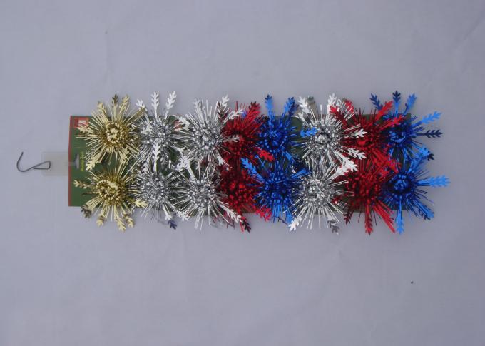 Christmas wrapping and Decorative 4" Snowflake fireworks Bow with PVC Ribbon
