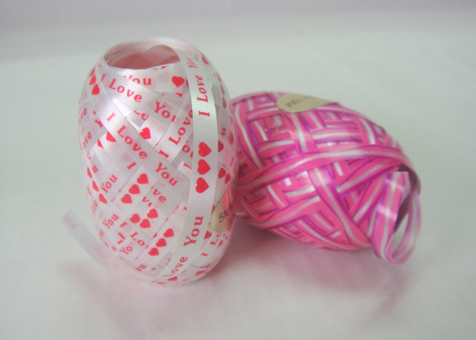 Easter Egg Printed Ribbon , Curling Ribbon Eggs 5mm x 10m printing cops for gift packing