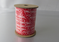 China White and Red Wide Christmas Curling Ribbon Spool with PP Laminagted Printed 130U distributor