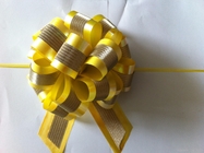 China Plastic Star Pom Pom Ribbon Bow For Holiday Decoration / Glitter Present Bows distributor