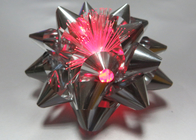 Best 10CM Dia Metallic LED Ribbon Bow for gift decorations , Pink Blue Silver Star Bow for sale