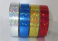 Best Customised Holographic ribbon 1/2"  x 20y , red white blue Ribbon Roll 90U - 200U Thickness