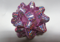 China Fancy pattern 1 / 4" -  3" Holographic star ribbon bows blue for Christmas tree decoration distributor