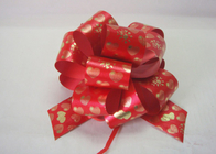 China Christmas Gift  Stripes , Swirls Pom Pom Bow  , 5" Wide wired ribbon bows 120U Thickness distributor
