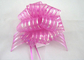 Yellow Blue Pink Pom Pom Pull Bow , Organza Striped Ribbons with Long Tulle Tails supplier