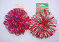 Professional 3.5" Red Velvet Fancy Holly Confetti Sticker Bow with Flocked ribbon supplier