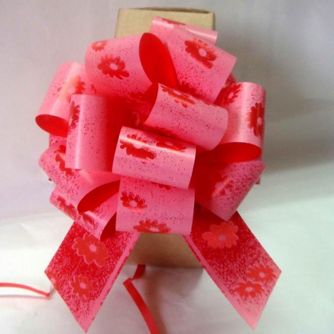 5 Inch Dia Gold Iridescent / Metallic Pom Pom ribbon bow for valentine's flower packing