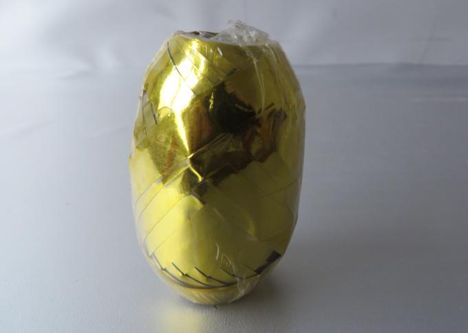 Yellow Silver Blue Curling Ribbon Egg for wrapping , metallic poly ribbon Egg bow