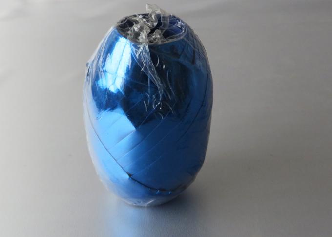 Yellow Silver Blue Curling Ribbon Egg for wrapping , metallic poly ribbon Egg bow