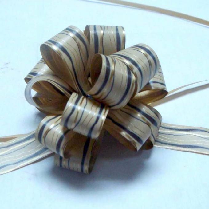 4“ Pom Pom Bow with Solid printed ribbon for chocolate boxes packing and decoration