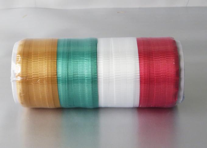 Muti - color Christmas Curling Ribbon Spool crimped PP solid ribbon 5mm * 25Y