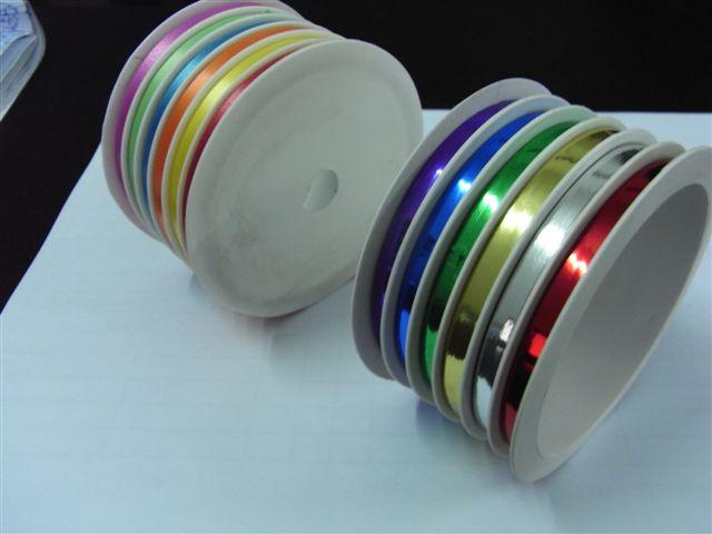 Crimpled Metallic Metallic Curling Ribbon Roll 5mm 6m Ribbon Spool Packed With Shrink Film
