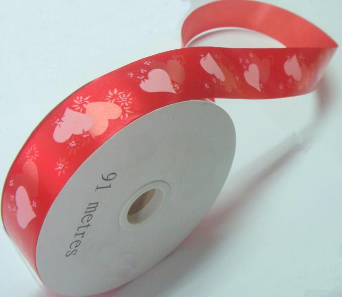 Promtional Bright Pink Printing Ribbon Roll For Gift Wrapping